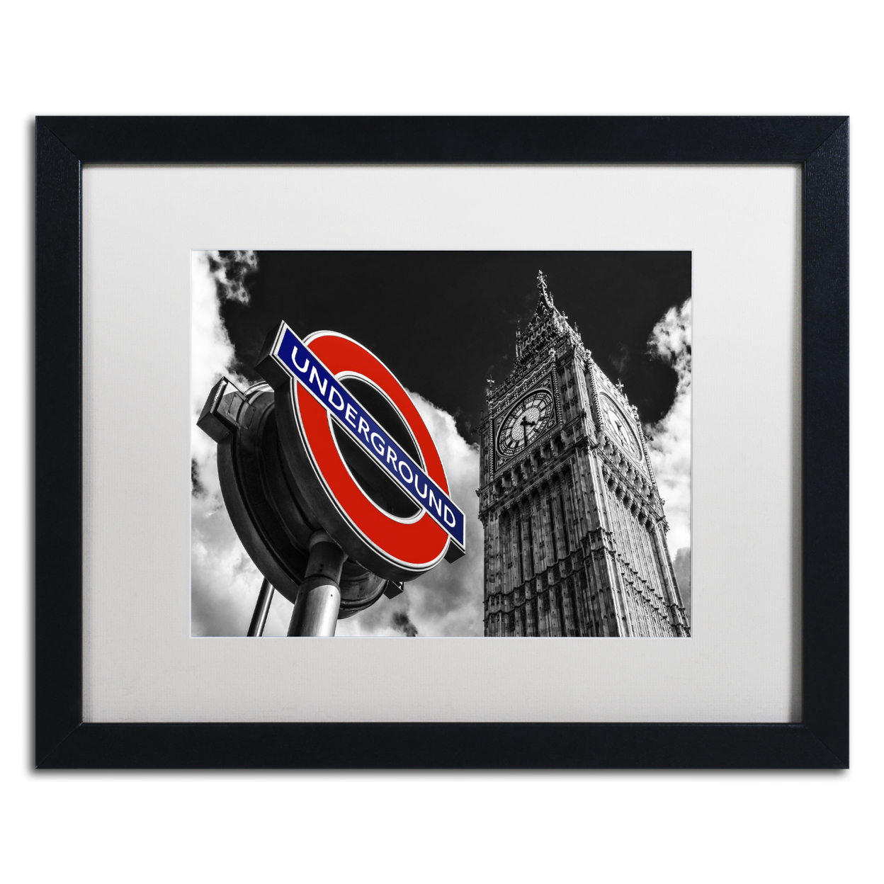 Philippe Hugonnard 'Underground London' Black Wooden Framed Art 18 X 22 Inches