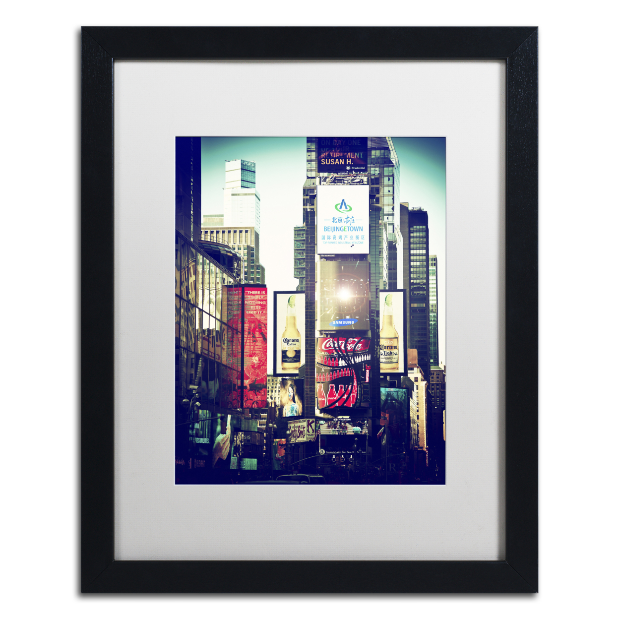 Philippe Hugonnard 'Times Square' Black Wooden Framed Art 18 X 22 Inches