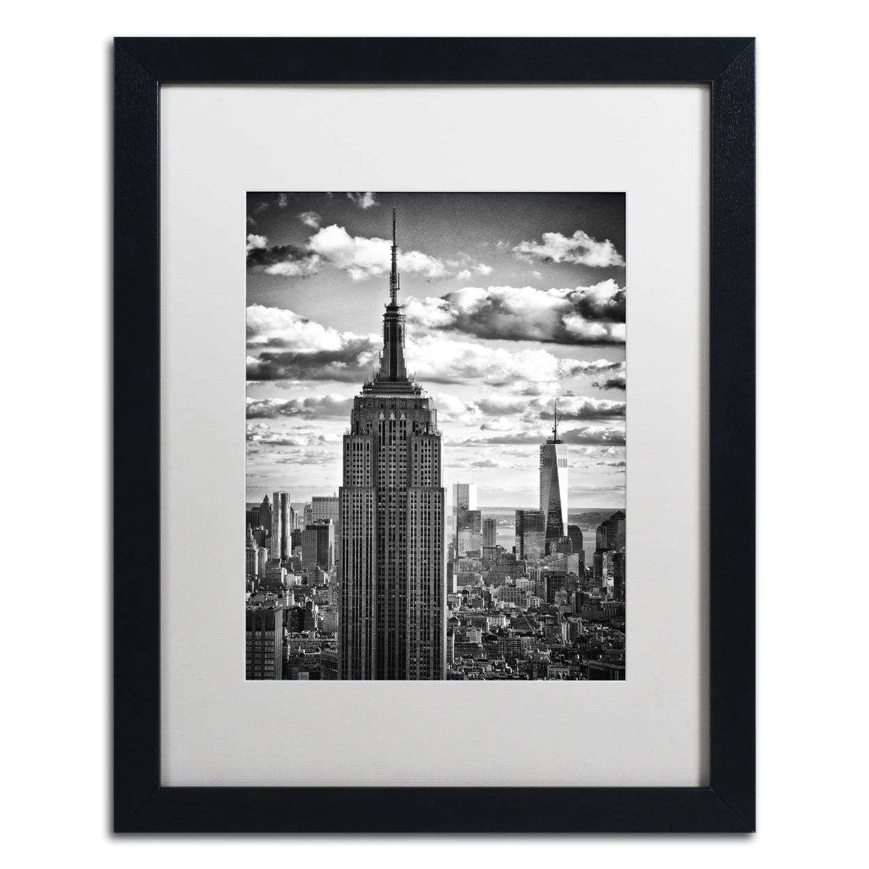 Philippe Hugonnard 'New York Skyscrapers' Black Wooden Framed Art 18 X 22 Inches