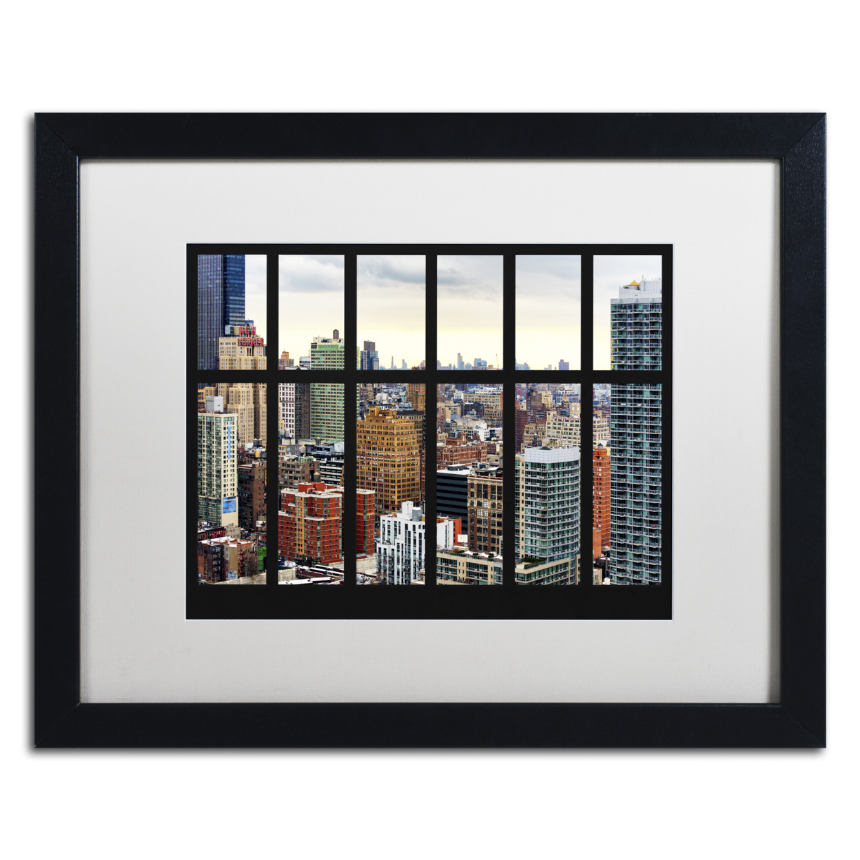 Philippe Hugonnard 'NYC Penthouse' Black Wooden Framed Art 18 X 22 Inches