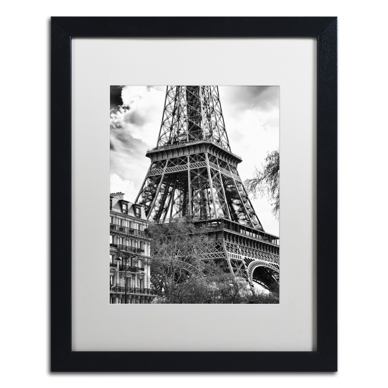 Philippe Hugonnard 'Eiffel Tower Paris II' Black Wooden Framed Art 18 X 22 Inches