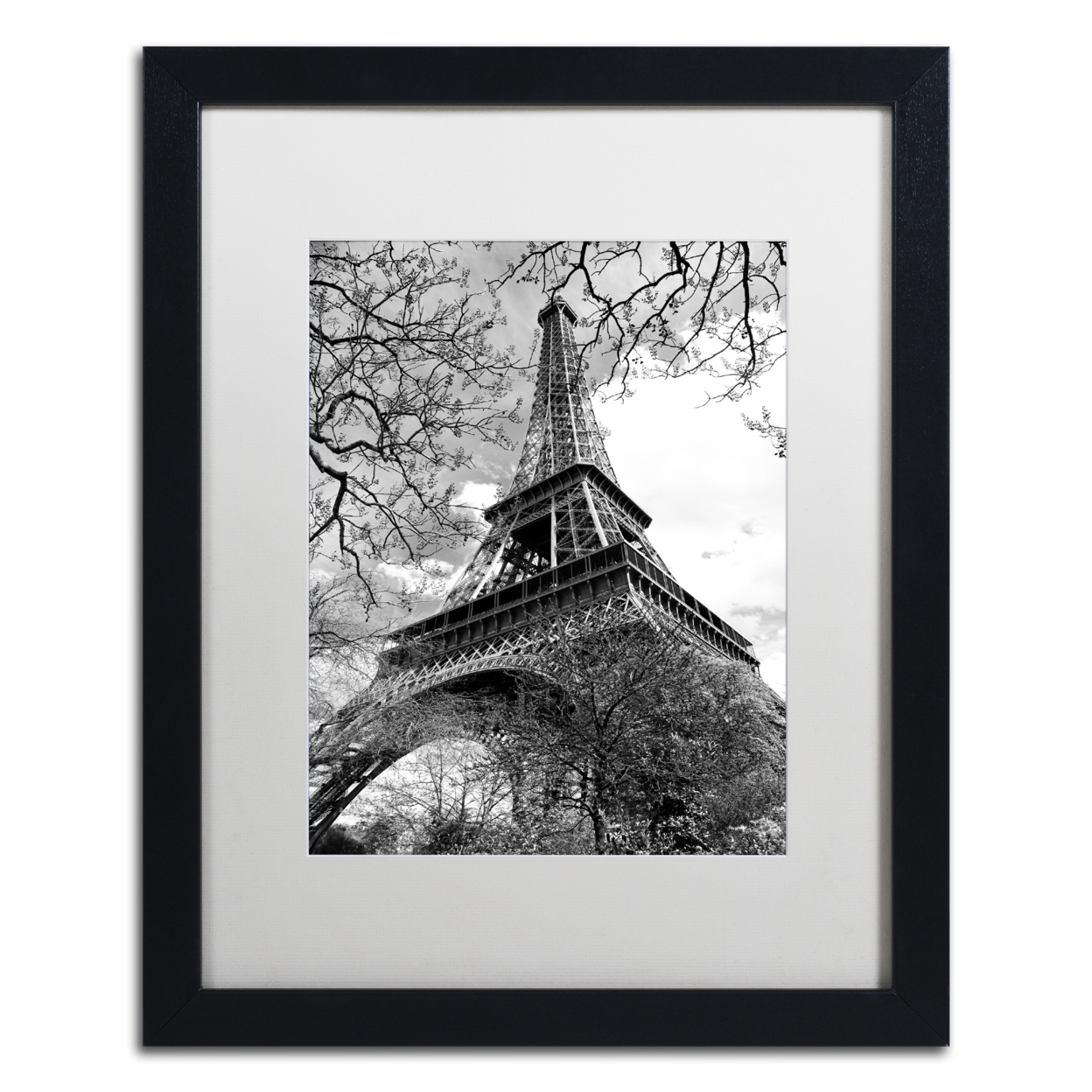 Philippe Hugonnard 'Eiffel Tower 2' Black Wooden Framed Art 18 X 22 Inches