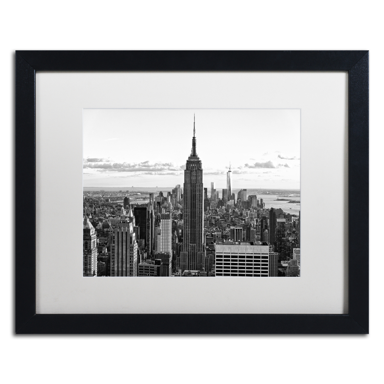 Philippe Hugonnard 'New York Cityscape' Black Wooden Framed Art 18 X 22 Inches