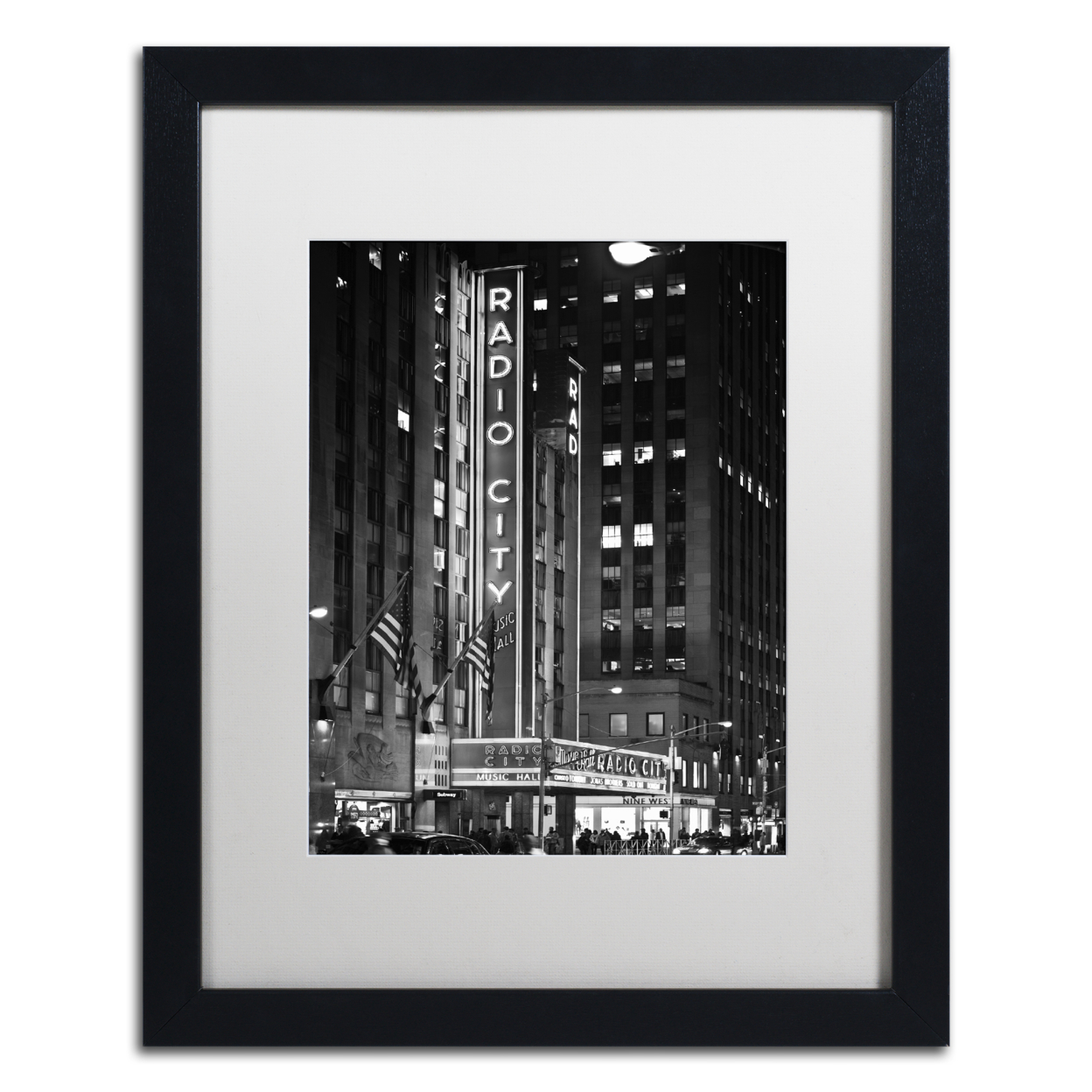 Philippe Hugonnard 'Radio City Music Hall' Black Wooden Framed Art 18 X 22 Inches