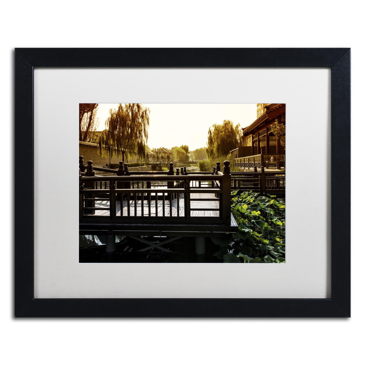 Philippe Hugonnard 'Chinese Walk' Black Wooden Framed Art 18 X 22 Inches