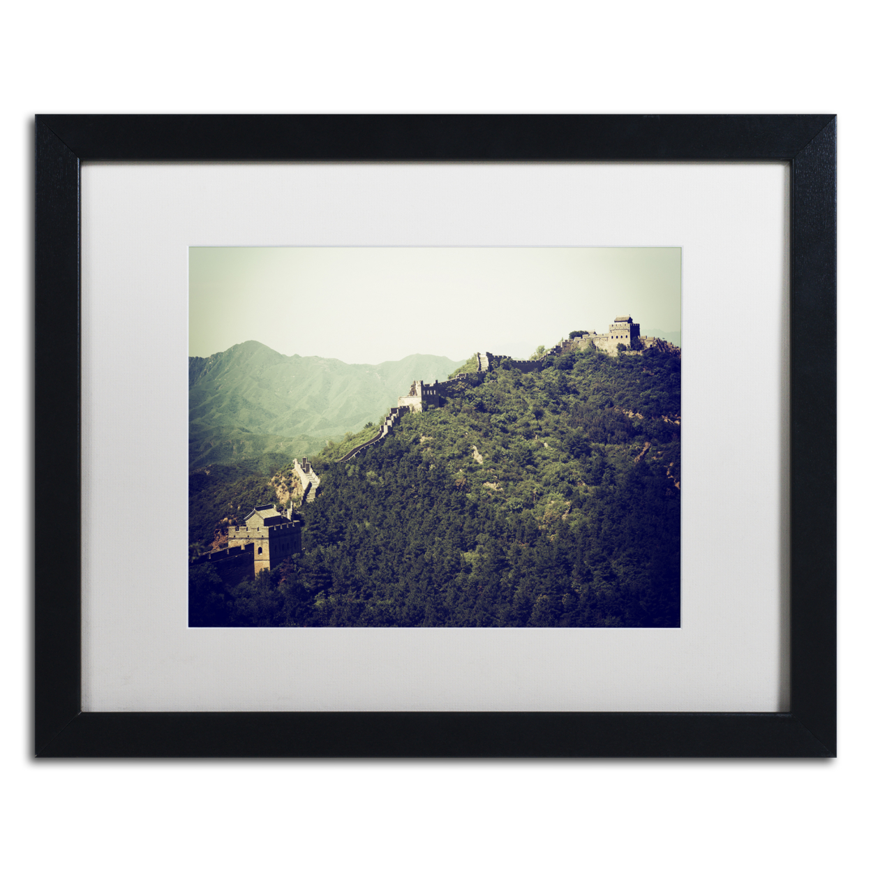 Philippe Hugonnard 'Great Wall' Black Wooden Framed Art 18 X 22 Inches