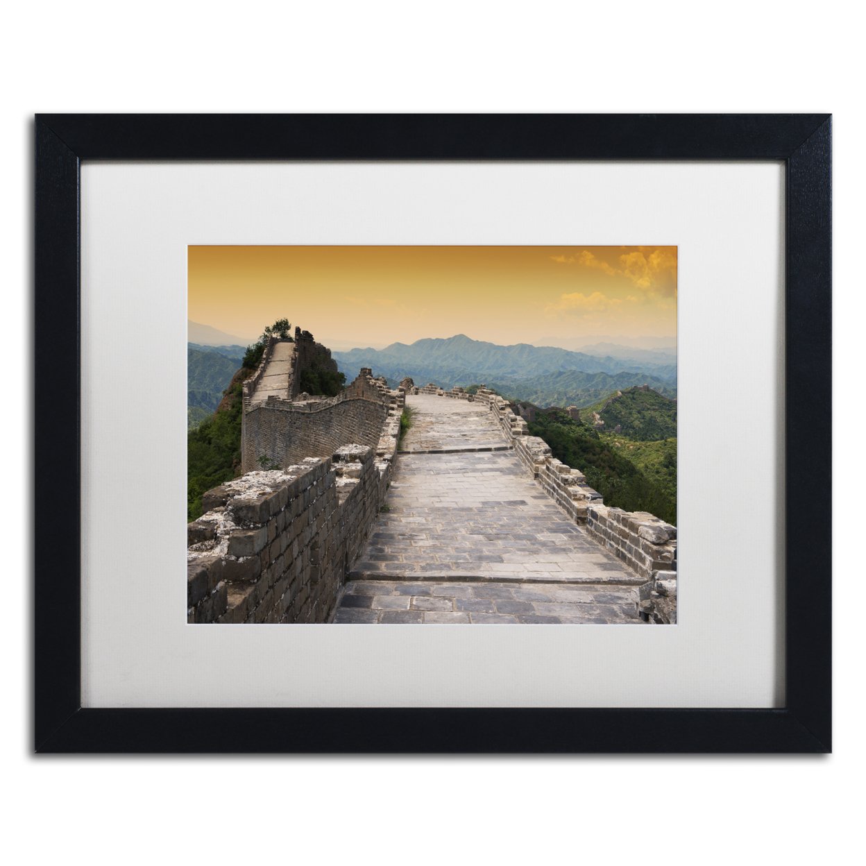 Philippe Hugonnard 'Great Wall VI' Black Wooden Framed Art 18 X 22 Inches