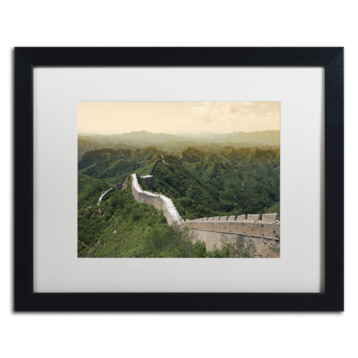 Philippe Hugonnard 'Great Wall IV' Black Wooden Framed Art 18 X 22 Inches