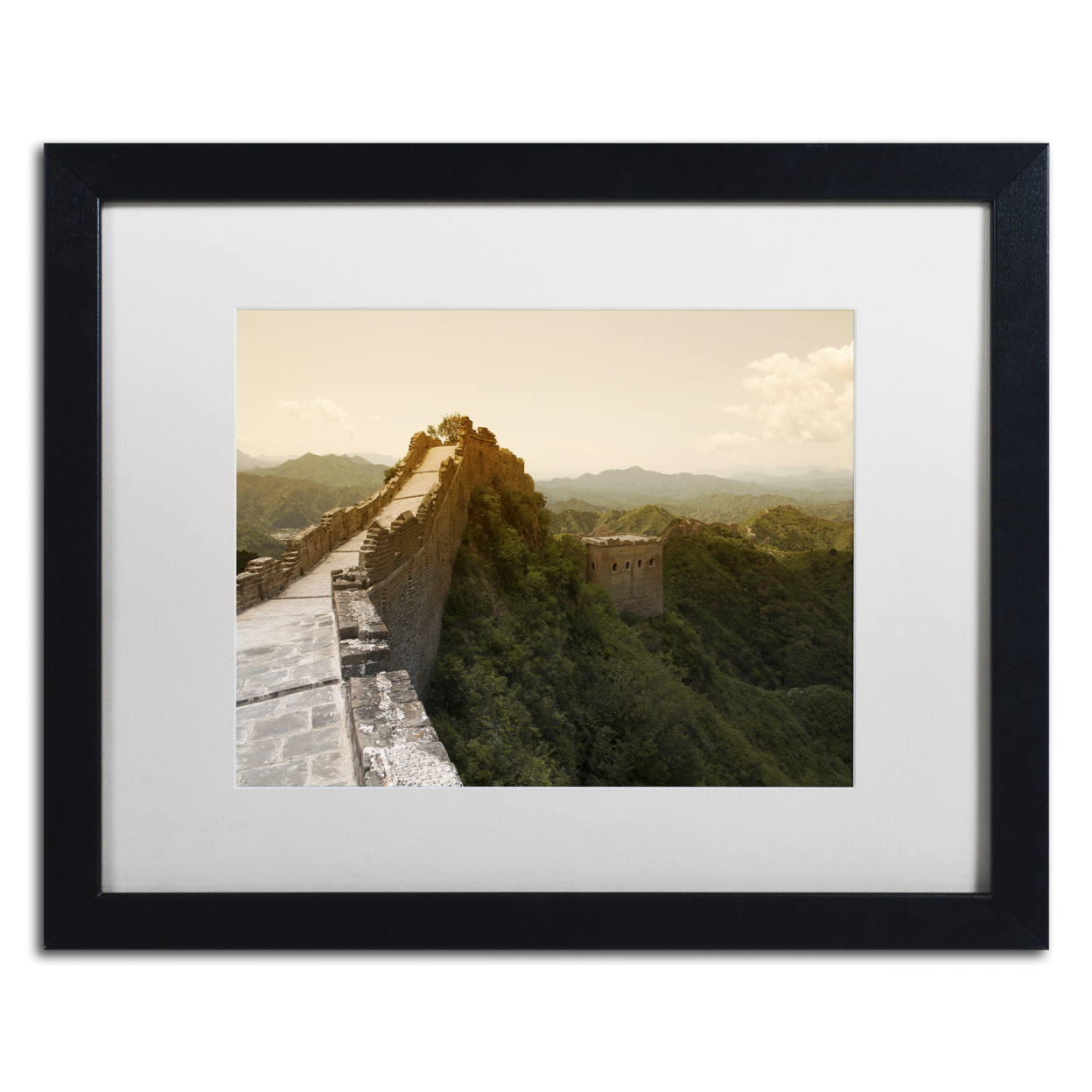 Philippe Hugonnard 'Great Wall X' Black Wooden Framed Art 18 X 22 Inches