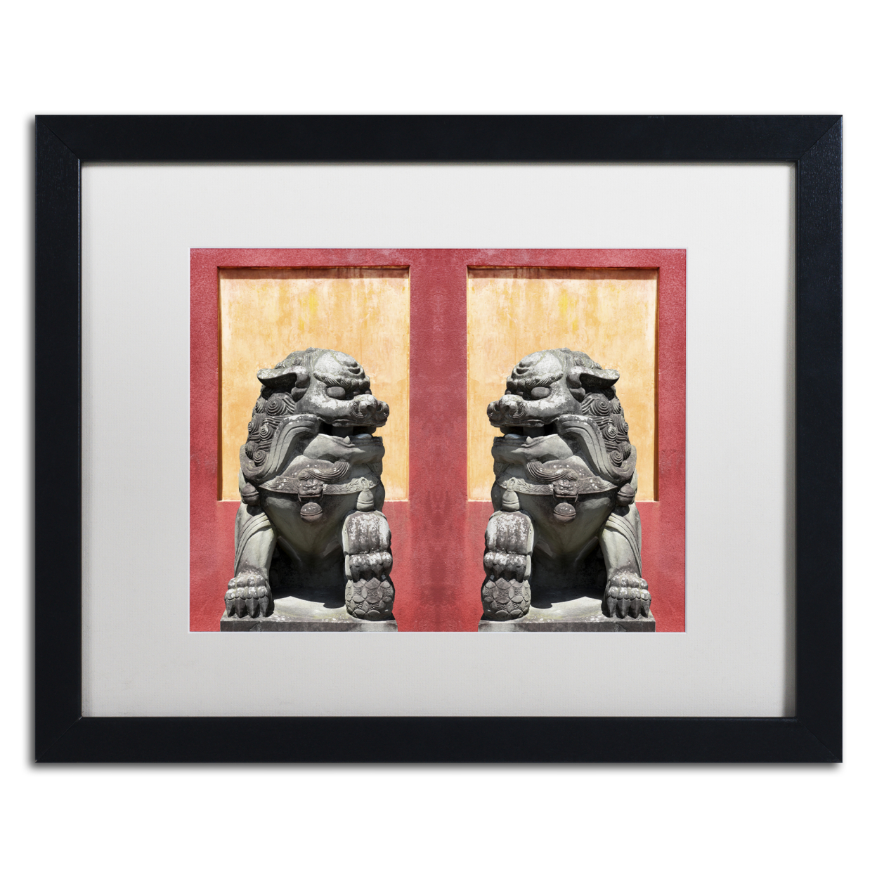 Philippe Hugonnard 'Lions Kings' Black Wooden Framed Art 18 X 22 Inches