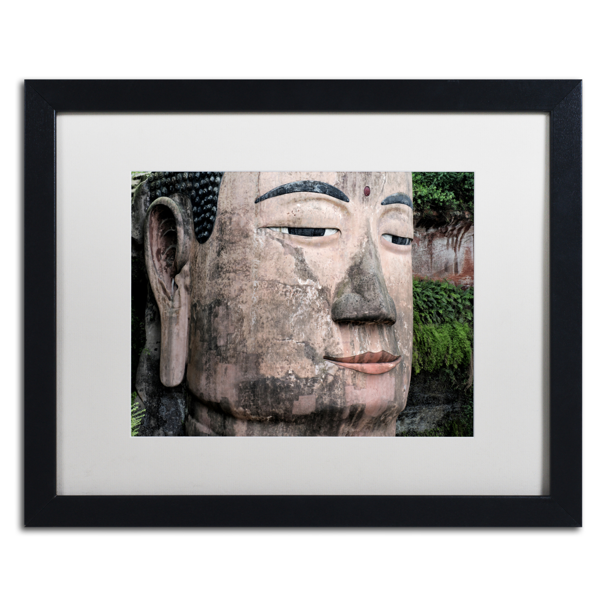 Philippe Hugonnard 'Giant Buddha X' Black Wooden Framed Art 18 X 22 Inches