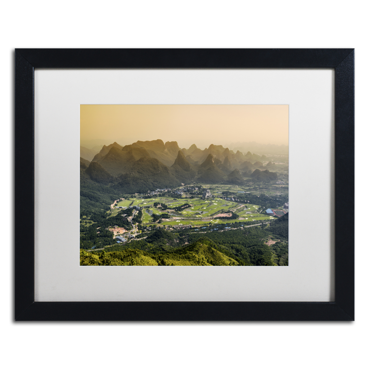Philippe Hugonnard 'Guilin' Black Wooden Framed Art 18 X 22 Inches