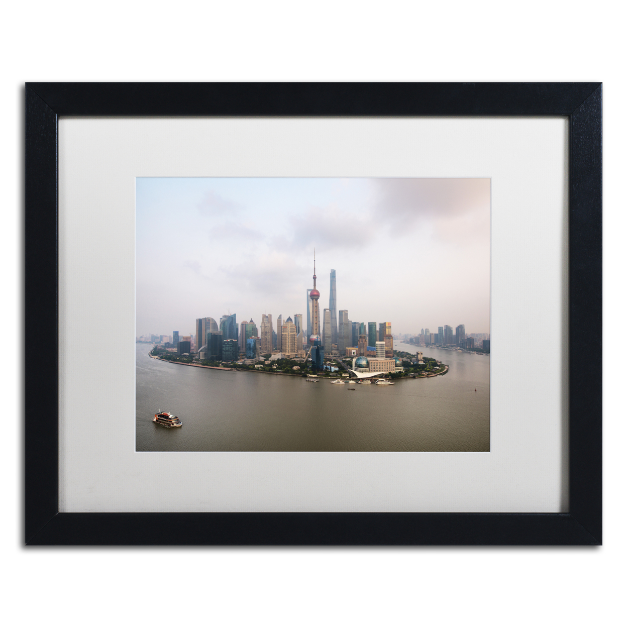 Philippe Hugonnard 'Shanghai' Black Wooden Framed Art 18 X 22 Inches