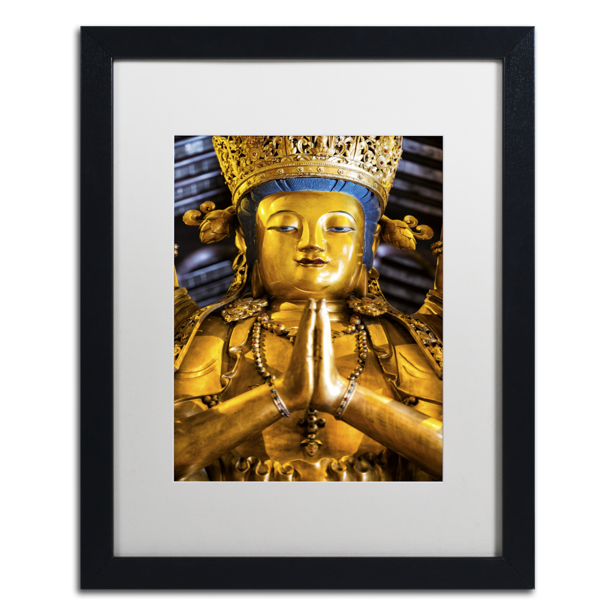 Philippe Hugonnard 'Shiva' Black Wooden Framed Art 18 X 22 Inches