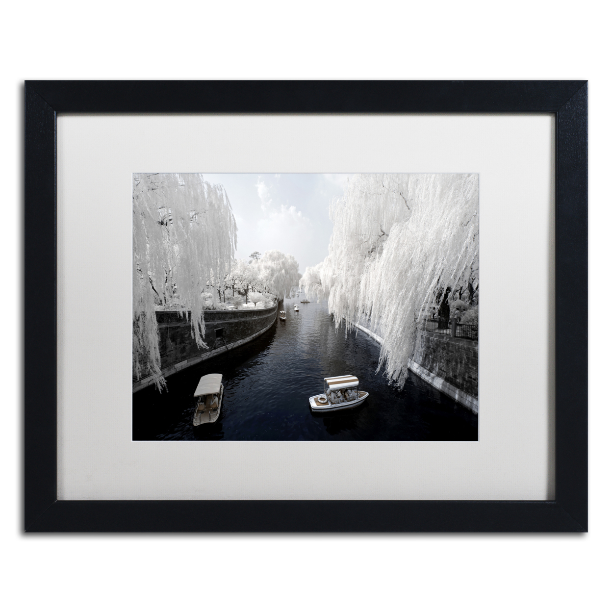 Philippe Hugonnard 'Boat Trip' Black Wooden Framed Art 18 X 22 Inches