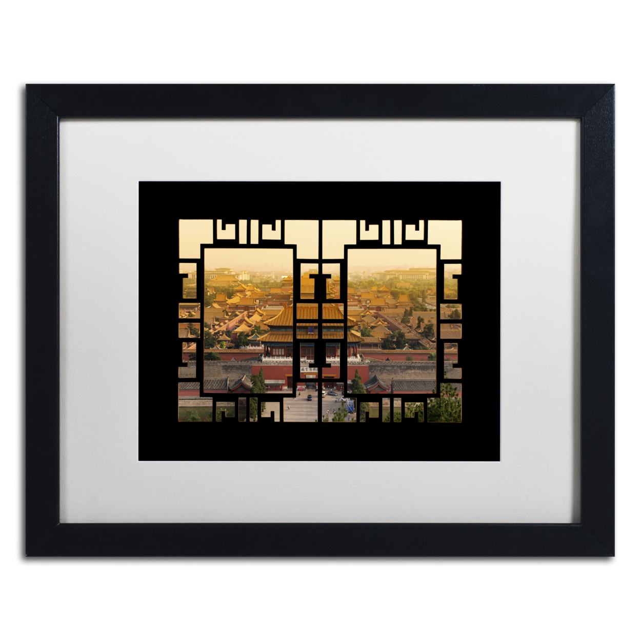 Philippe Hugonnard 'Rooftop View' Black Wooden Framed Art 18 X 22 Inches