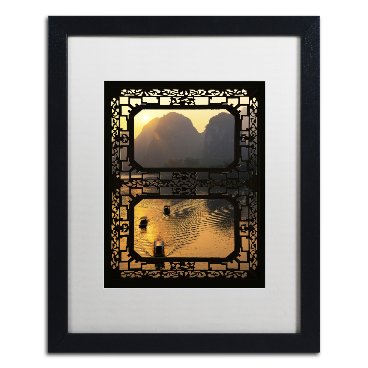 Philippe Hugonnard 'Sunrise View I' Black Wooden Framed Art 18 X 22 Inches