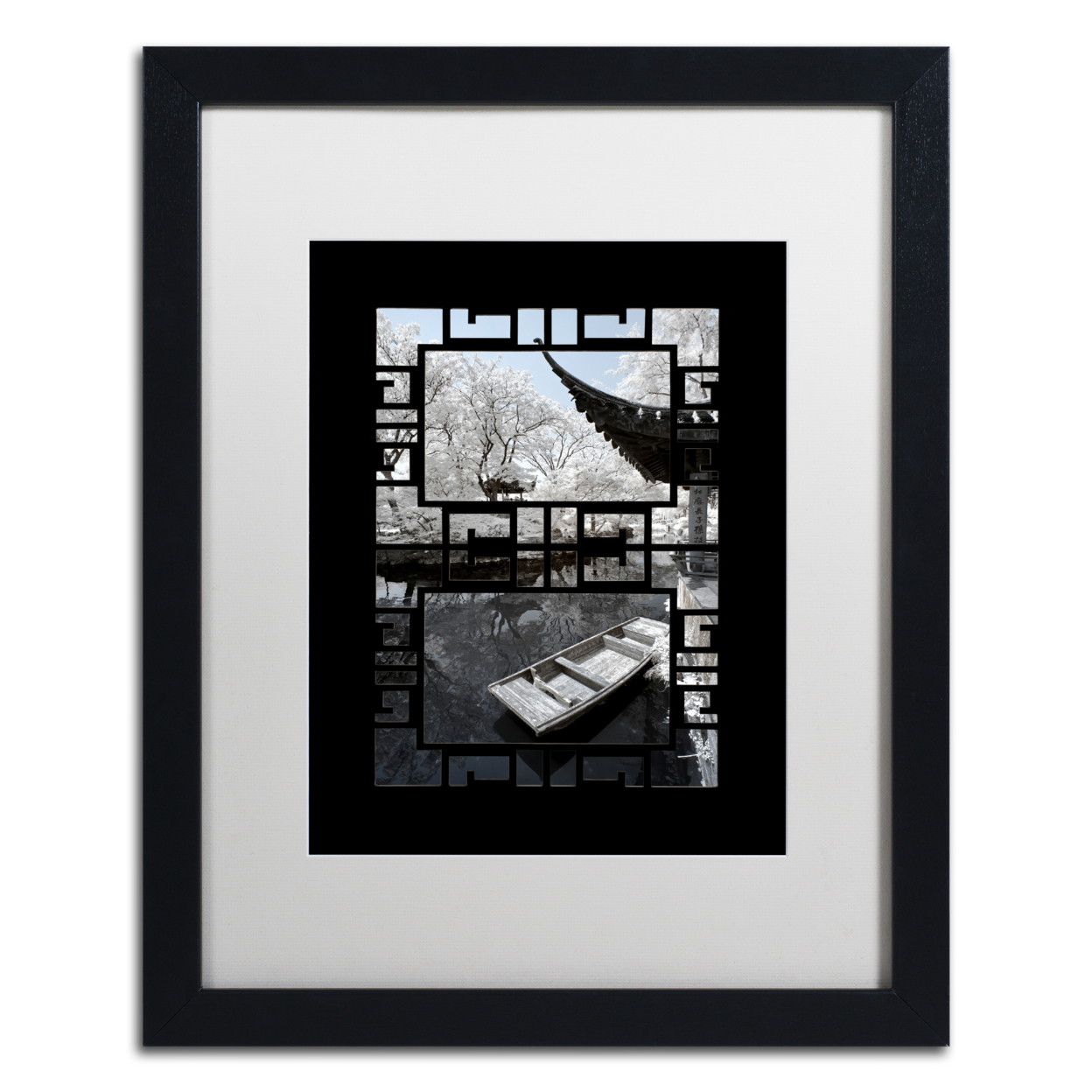 Philippe Hugonnard 'White Boat' Black Wooden Framed Art 18 X 22 Inches