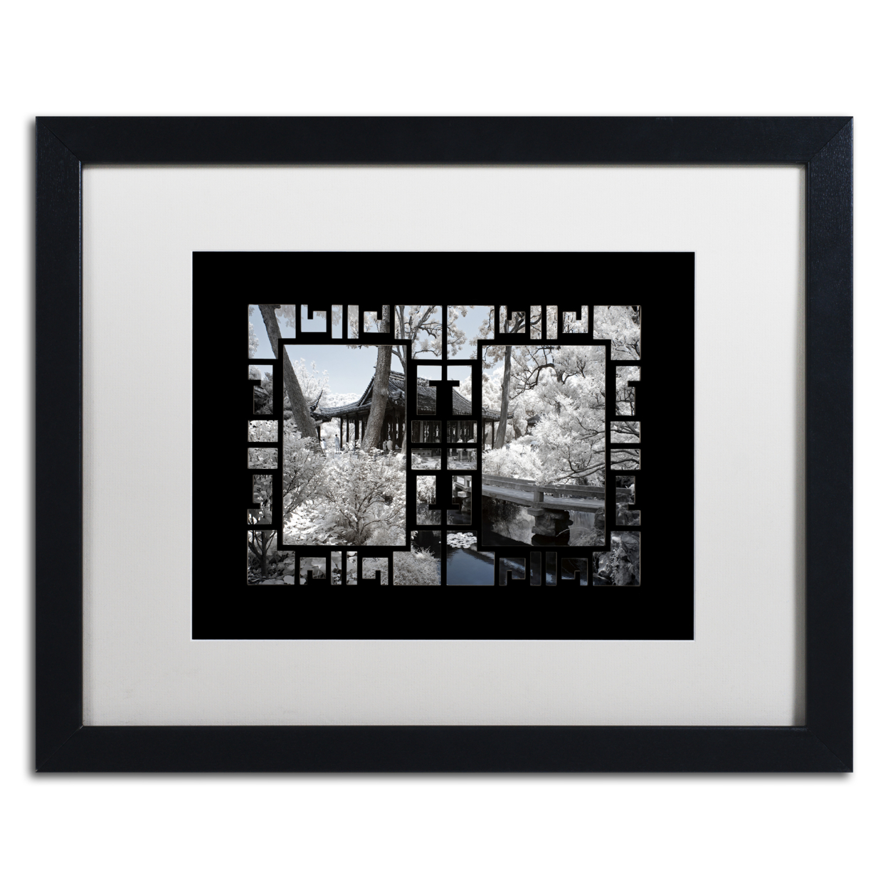 Philippe Hugonnard 'Zen View' Black Wooden Framed Art 18 X 22 Inches