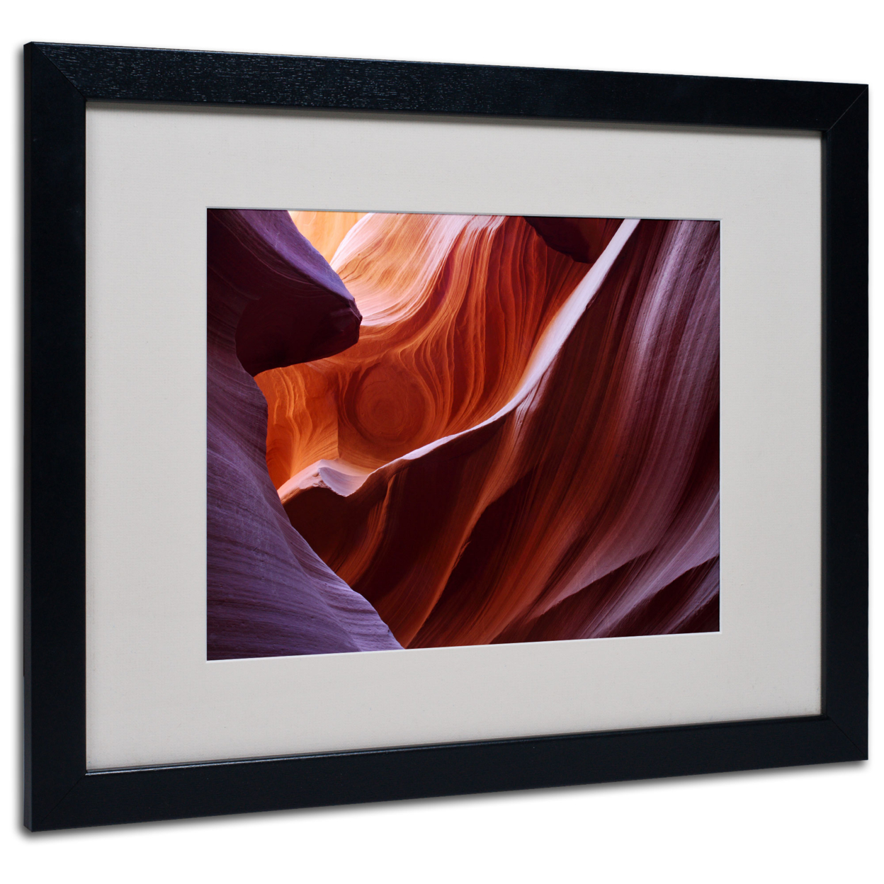 Pierre Leclerc 'Antelope Canyon' Black Wooden Framed Art 18 X 22 Inches