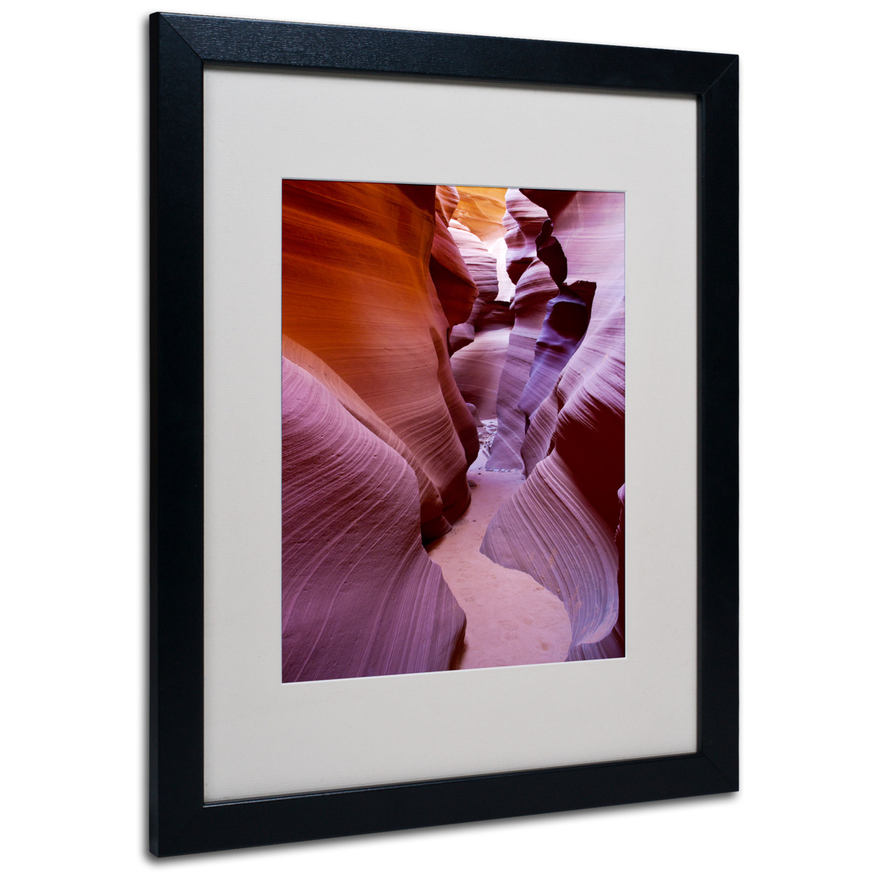 Pierre Leclerc 'Antelope Canyon 2' Black Wooden Framed Art 18 X 22 Inches