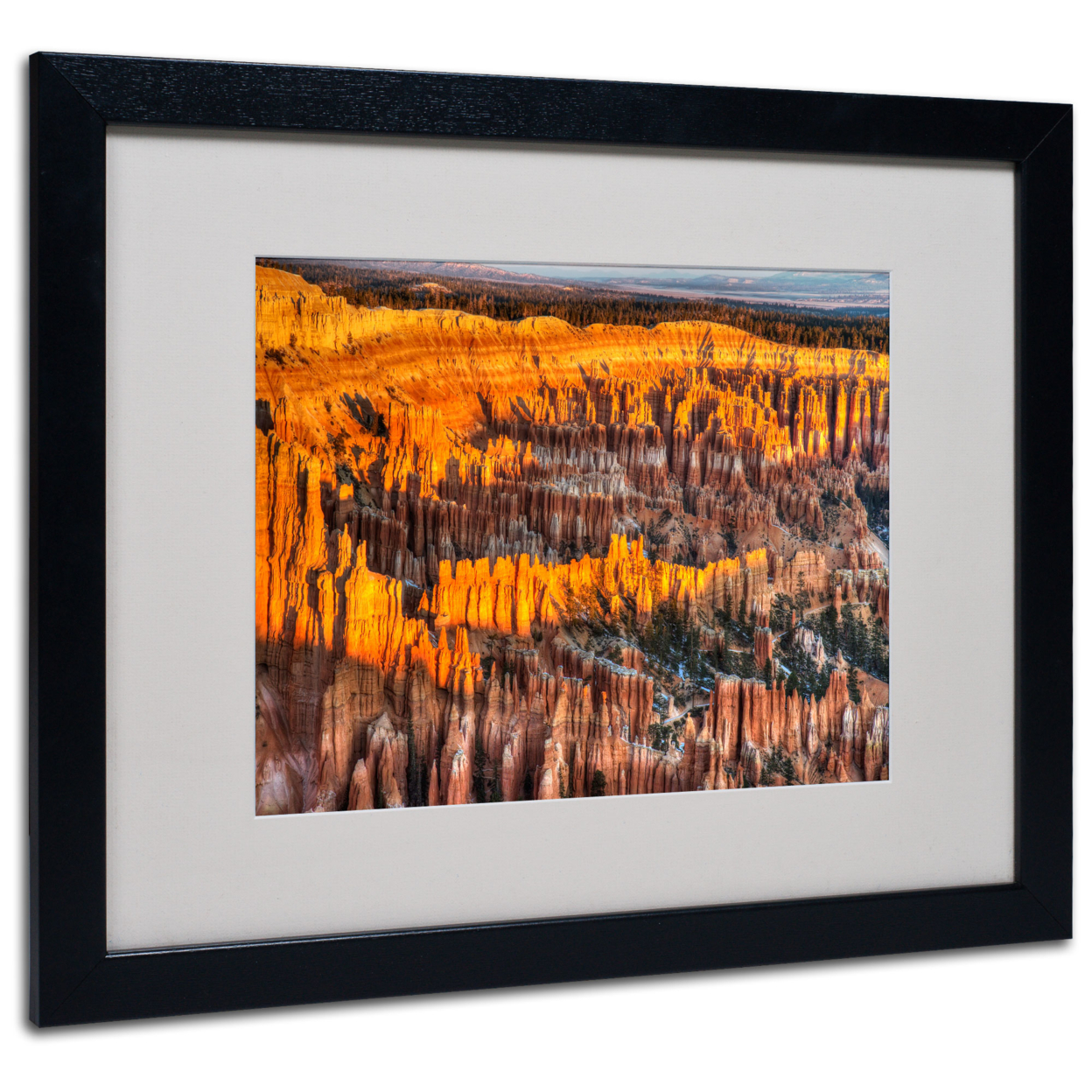 Pierre Leclerc 'Bryce Canyon Sunrise' Black Wooden Framed Art 18 X 22 Inches