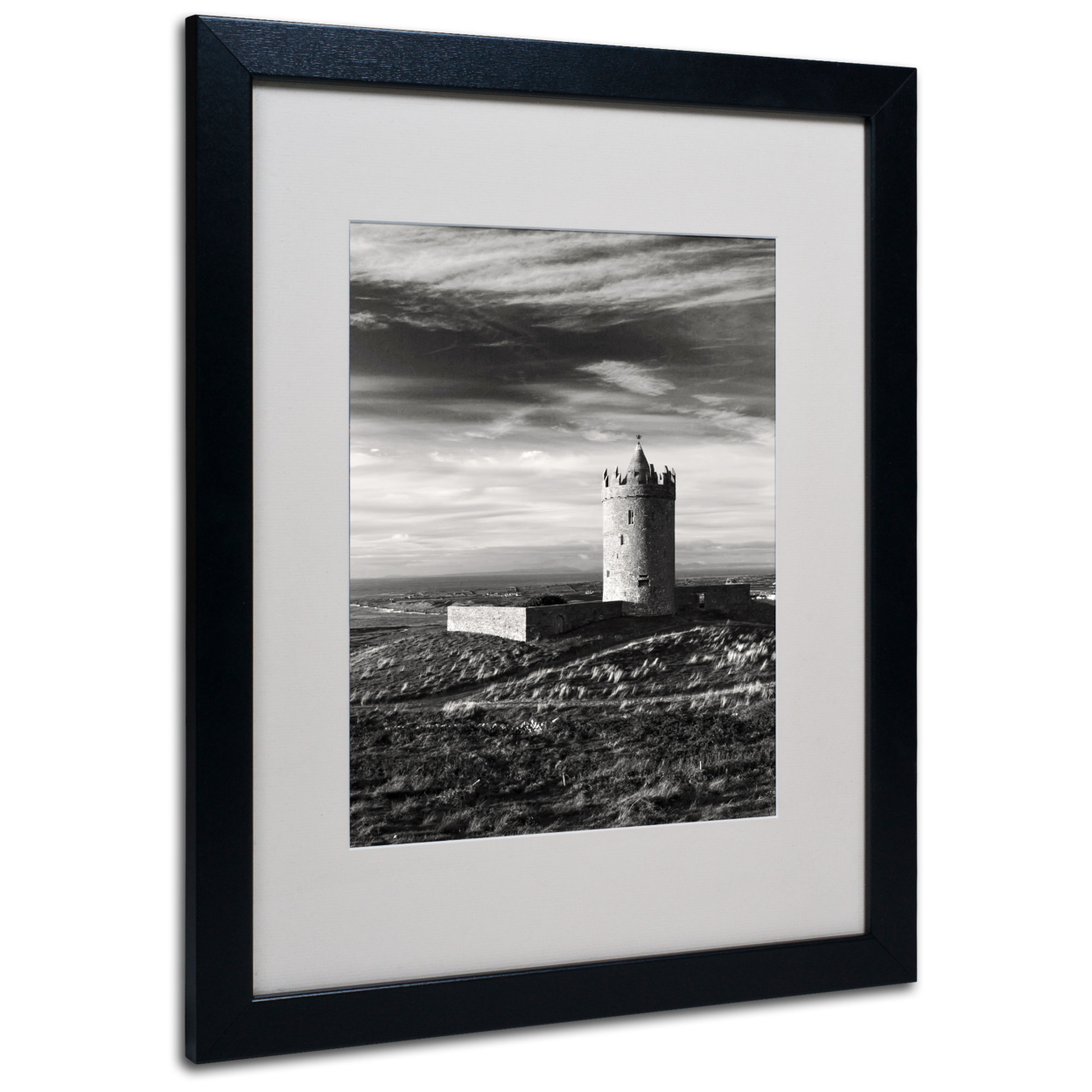 Pierre Leclerc 'Doonagore Castle Ireland' Black Wooden Framed Art 18 X 22 Inches