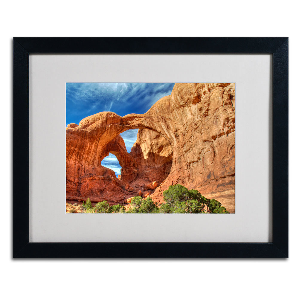 Pierre Leclerc 'Double Arch' Black Wooden Framed Art 18 X 22 Inches