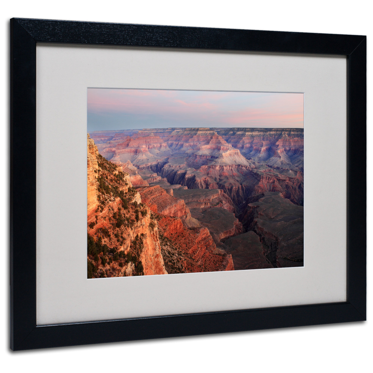 Pierre Leclerc 'Grand Canyon Sunrise' Black Wooden Framed Art 18 X 22 Inches