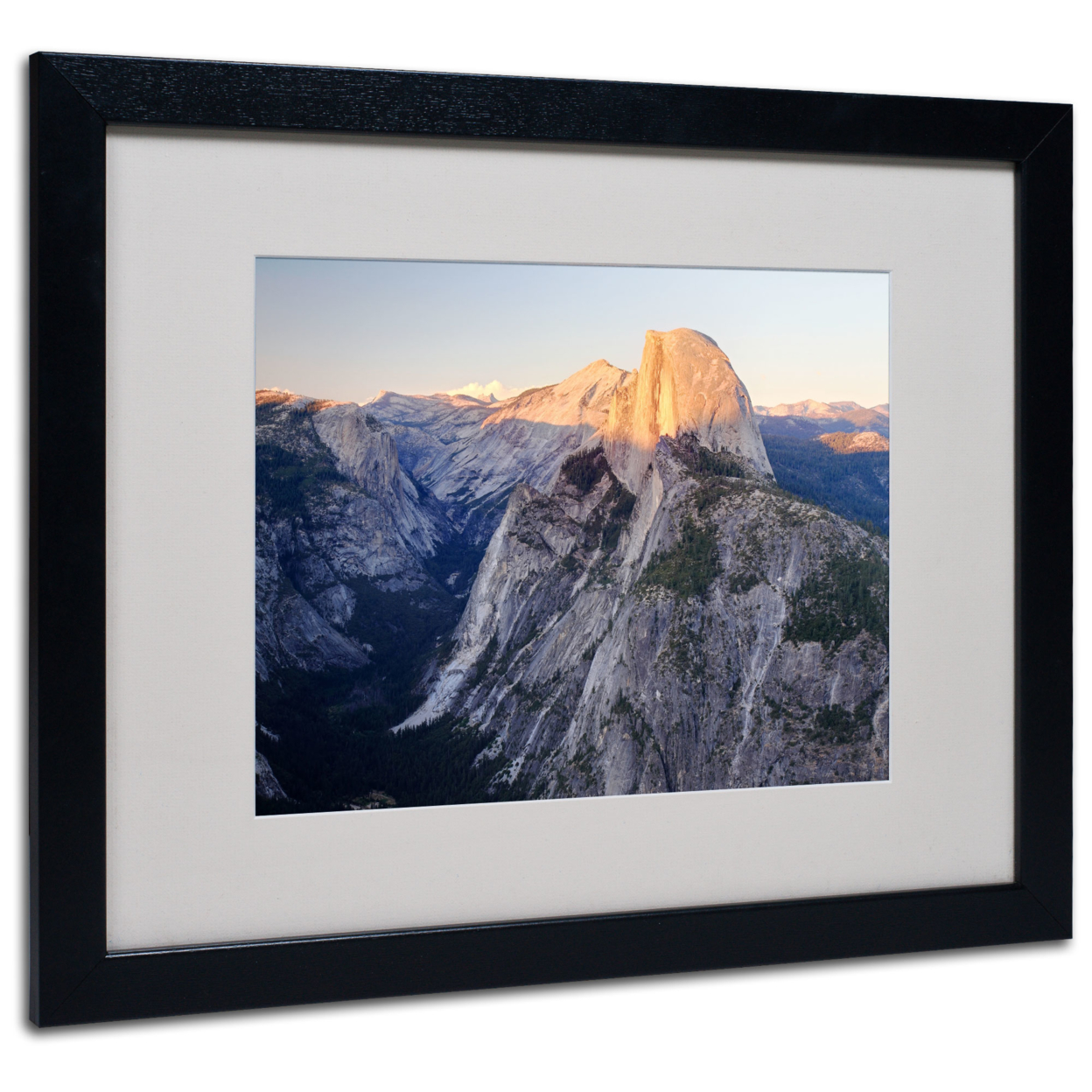 Pierre Leclerc 'Half Dome Yosemite' Black Wooden Framed Art 18 X 22 Inches
