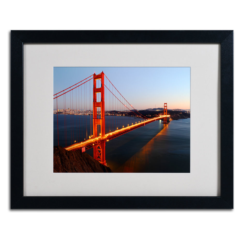 Pierre Leclerc 'Golden Gate SF' Black Wooden Framed Art 18 X 22 Inches