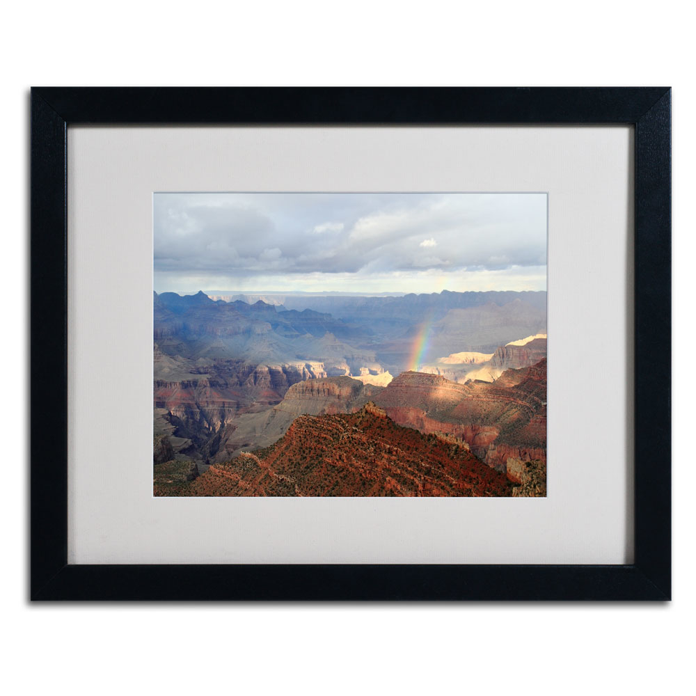 Pierre Leclerc 'Grand Canyon Rainbow' Black Wooden Framed Art 18 X 22 Inches