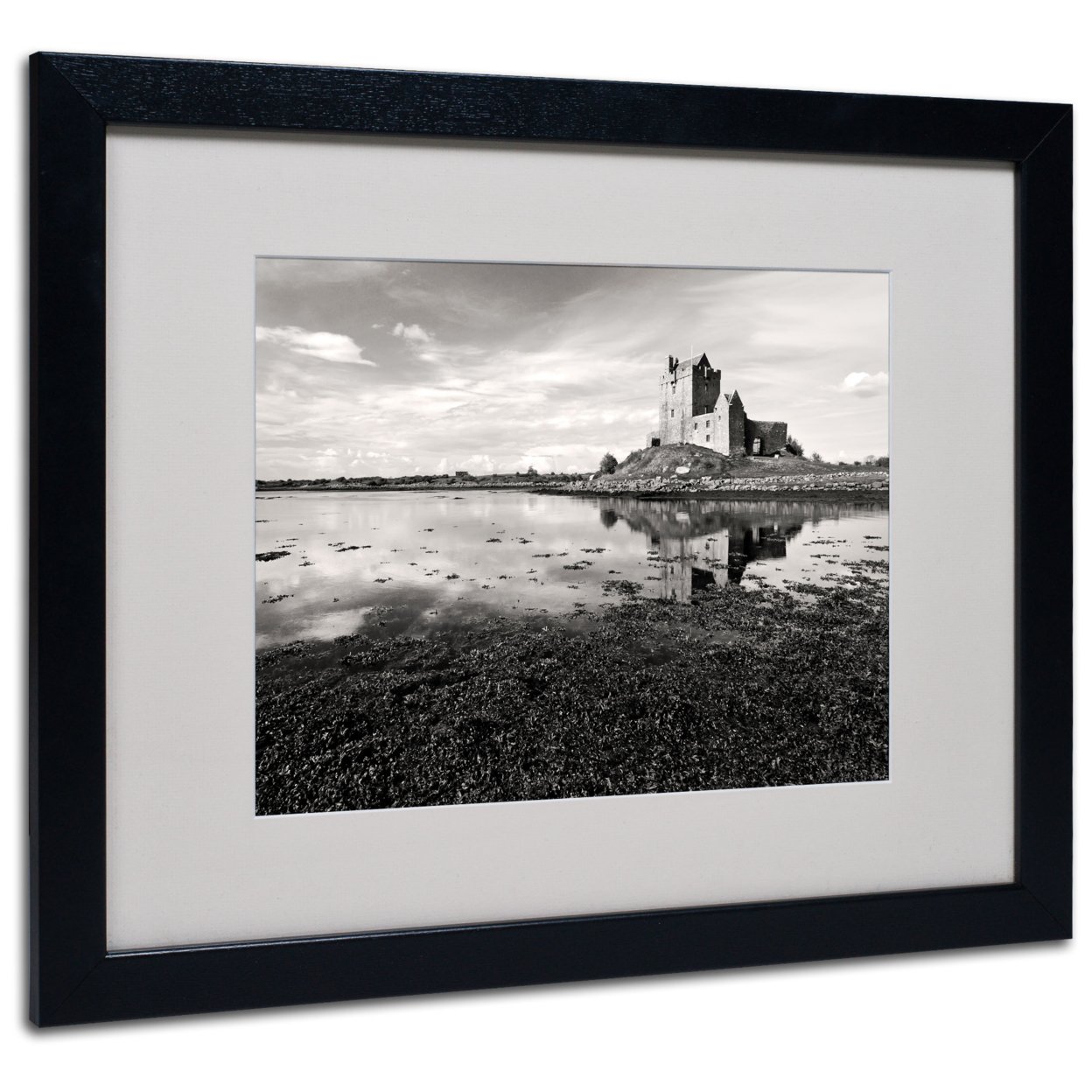 Pierre Leclerc 'Irish Castle' Black Wooden Framed Art 18 X 22 Inches