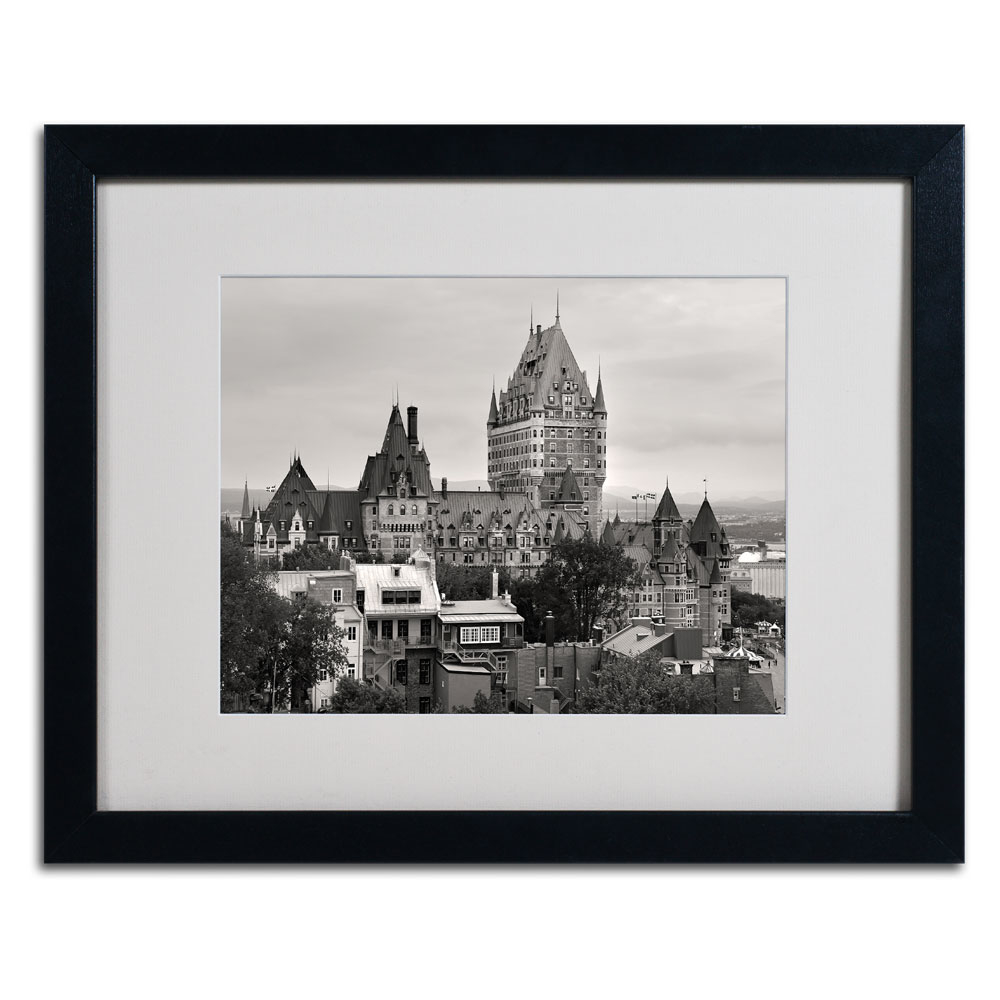 Pierre Leclerc 'Quebec City' Black Wooden Framed Art 18 X 22 Inches