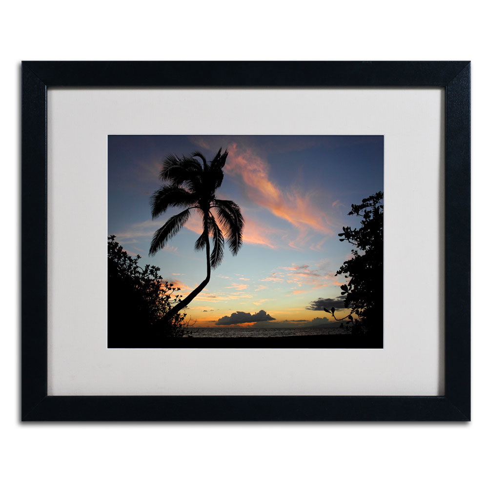 Pierre Leclerc 'Tropical Sunset' Black Wooden Framed Art 18 X 22 Inches