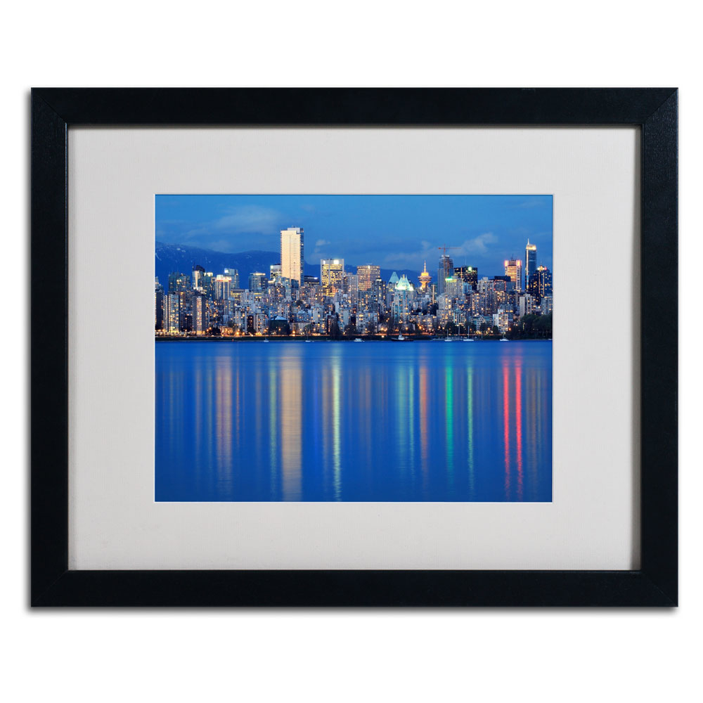 Pierre Leclerc 'Vancouver City' Black Wooden Framed Art 18 X 22 Inches