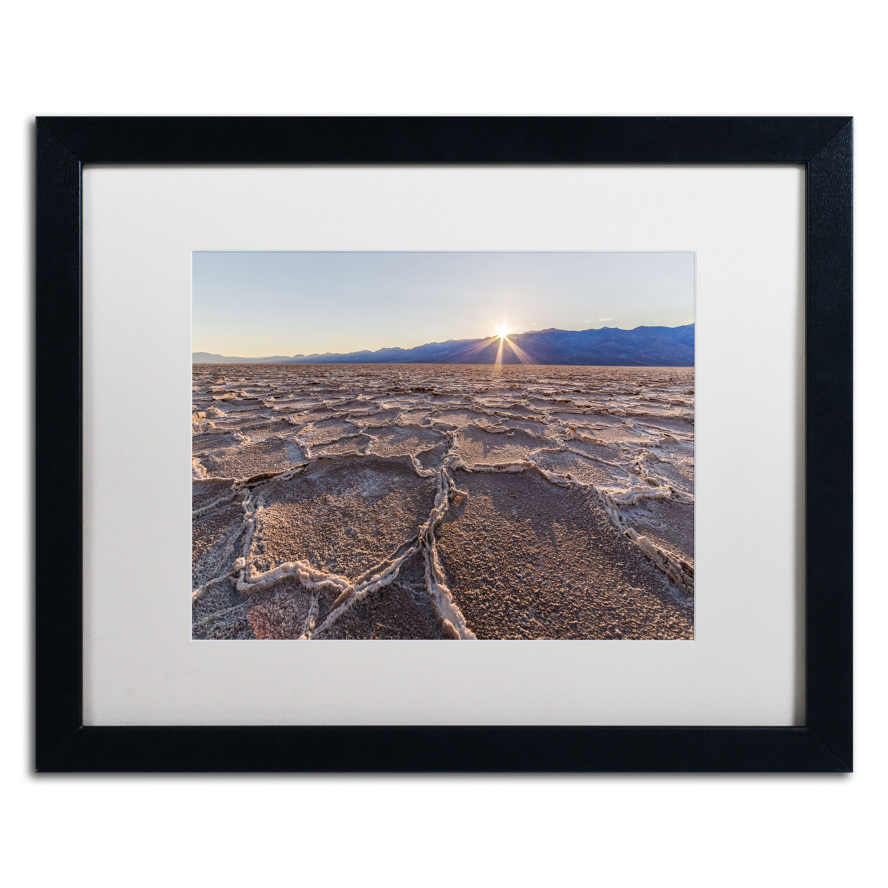 Pierre Leclerc 'Badwater Sunset' Black Wooden Framed Art 18 X 22 Inches