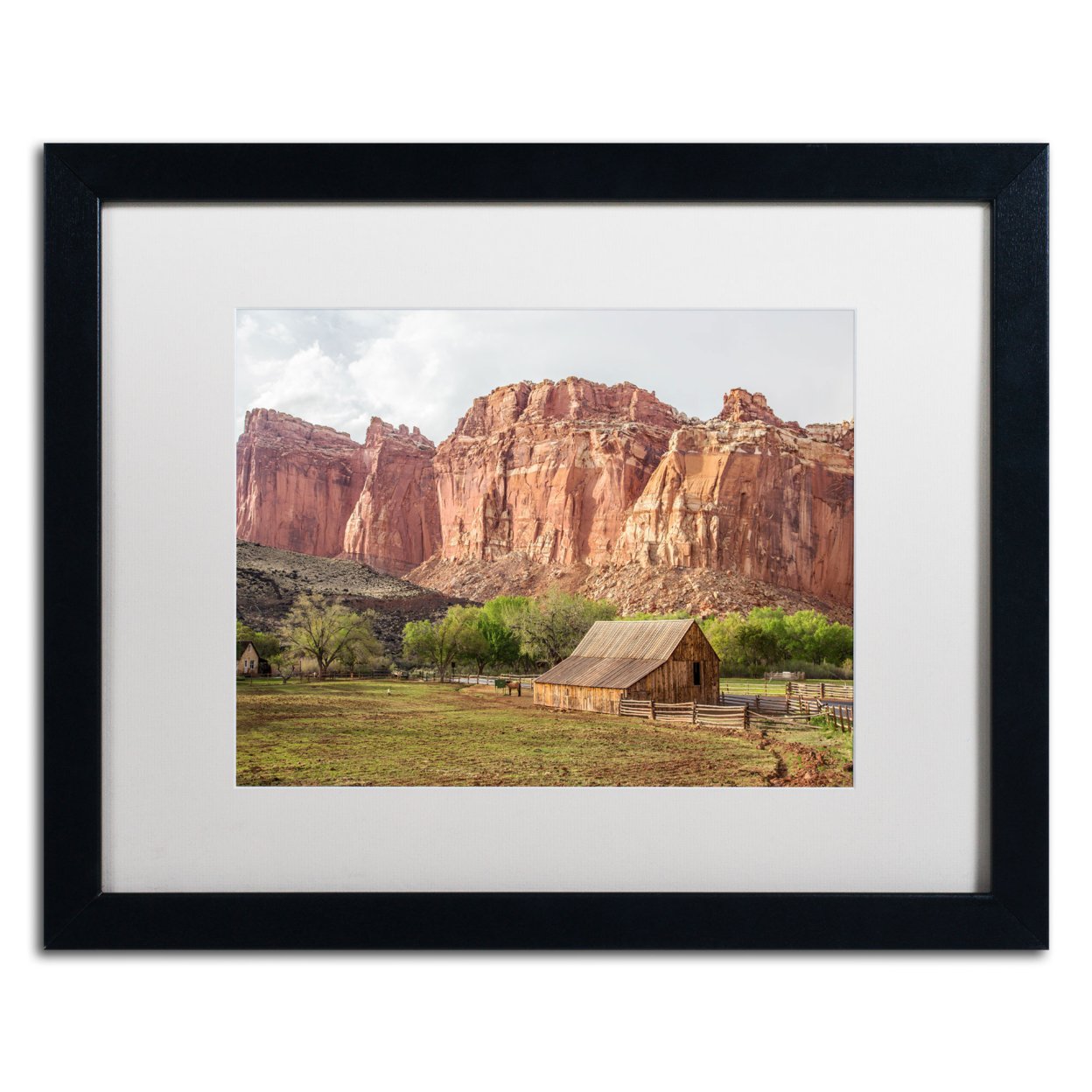 Pierre Leclerc 'Capitol Reef Scenic' Black Wooden Framed Art 18 X 22 Inches