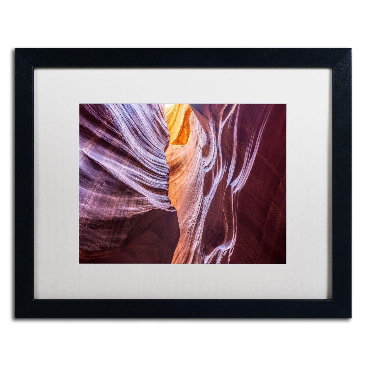 Pierre Leclerc 'Canyon Abstract' Black Wooden Framed Art 18 X 22 Inches