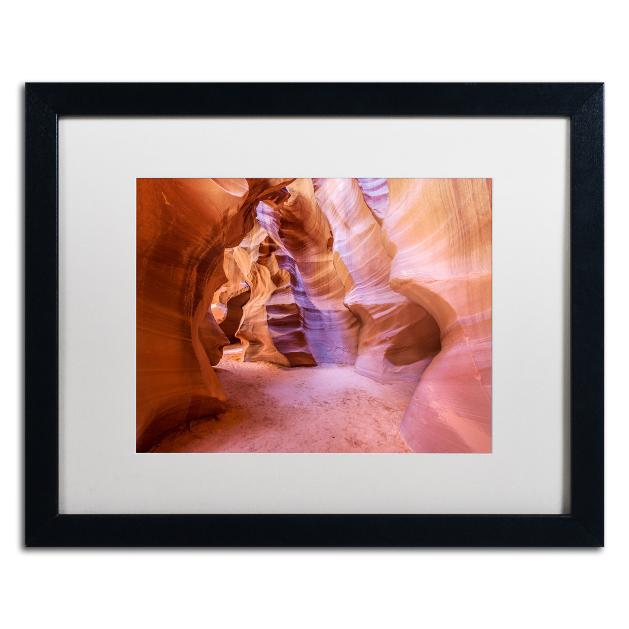 Pierre Leclerc 'Upper Antelope Canyon' Black Wooden Framed Art 18 X 22 Inches