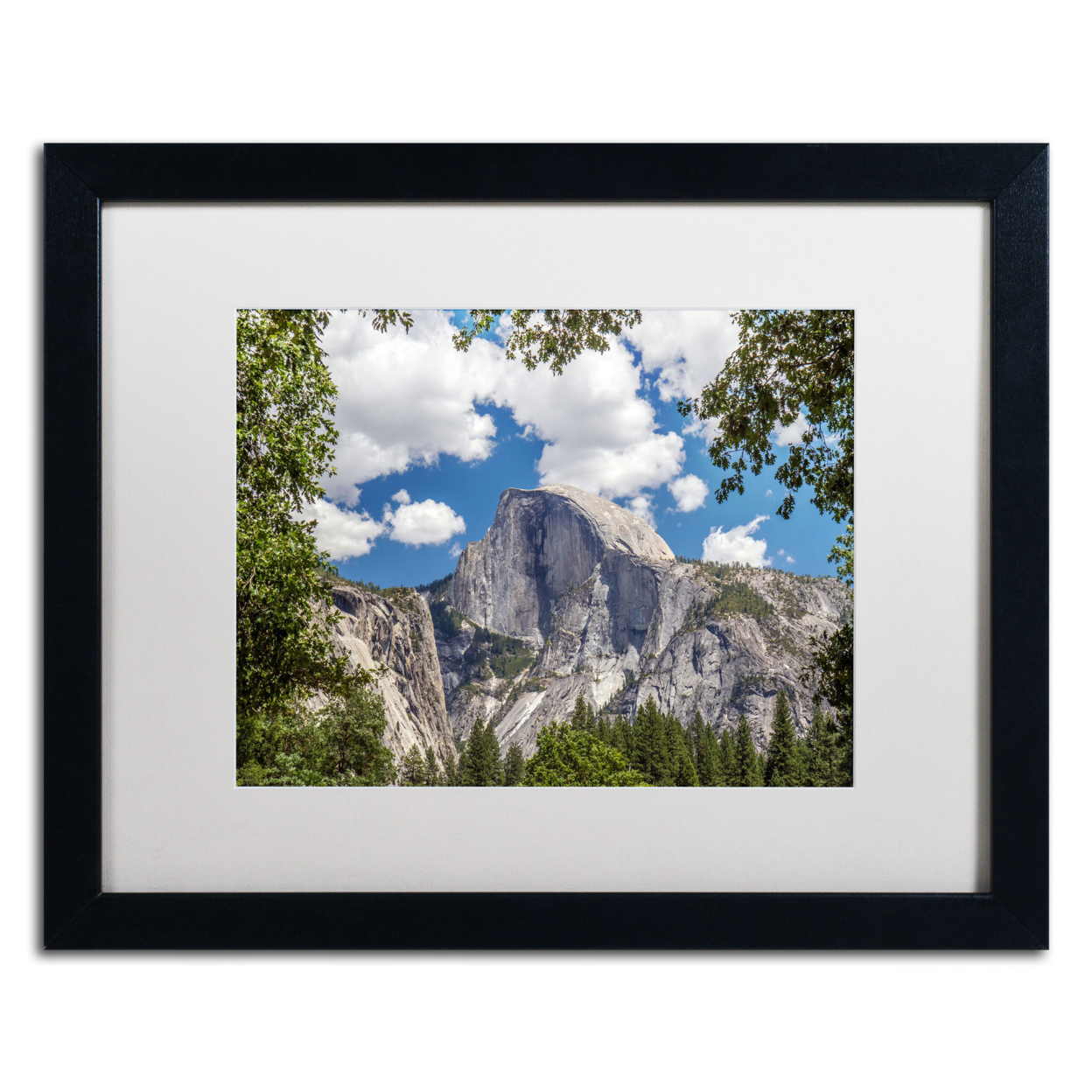 Pierre Leclerc 'Yosemite Half Dome' Black Wooden Framed Art 18 X 22 Inches