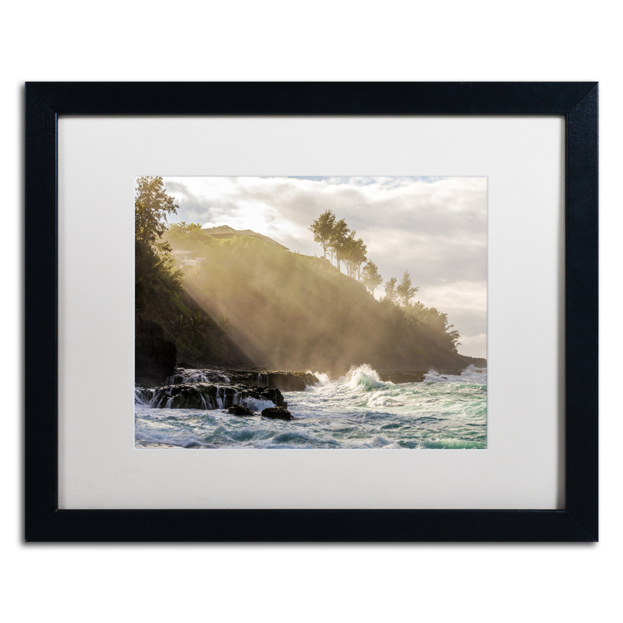 Pierre Leclerc 'Beach Sunlight' Black Wooden Framed Art 18 X 22 Inches