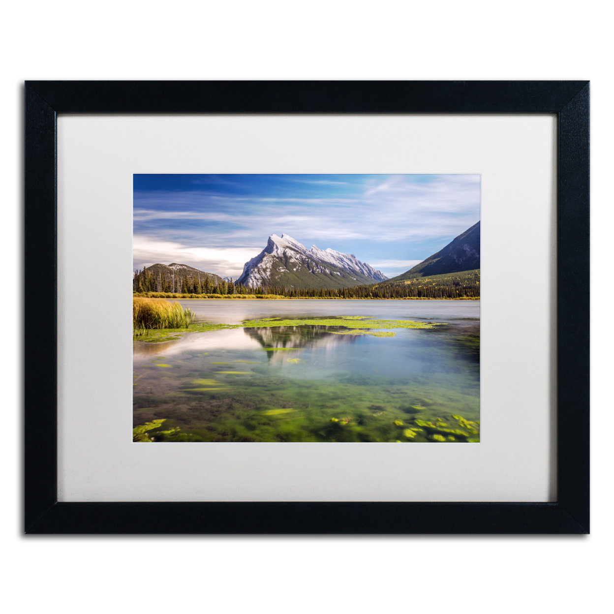 Pierre Leclerc 'Mount Rundle Banff' Black Wooden Framed Art 18 X 22 Inches