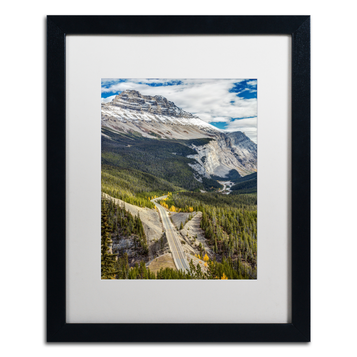 Pierre Leclerc 'Icefield Parkway' Black Wooden Framed Art 18 X 22 Inches