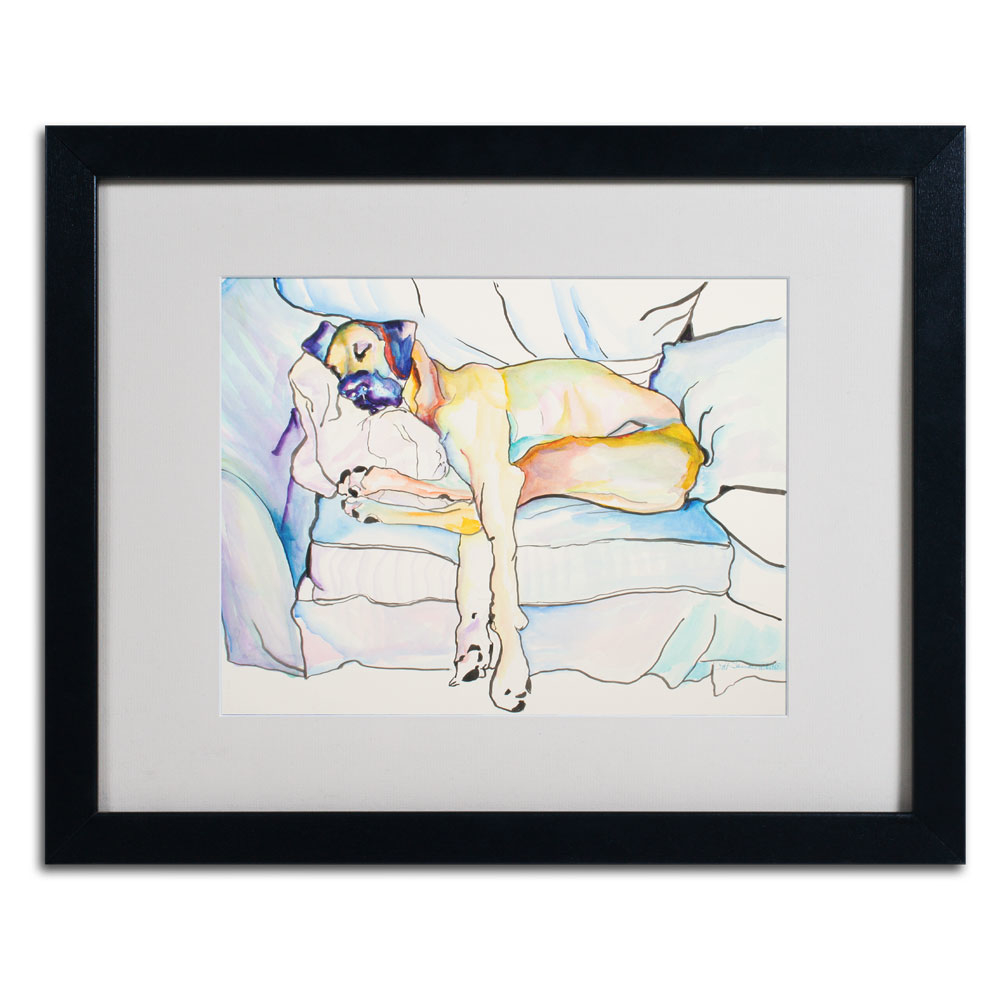Pat Saunders 'Sleeping Beauty' Black Wooden Framed Art 18 X 22 Inches