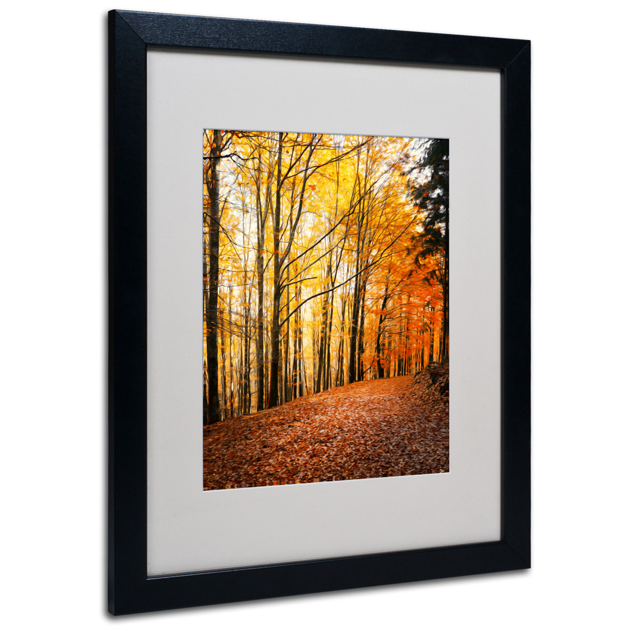 Philippe Sainte-Laudy 'Yellow Moment' Black Wooden Framed Art 18 X 22 Inches