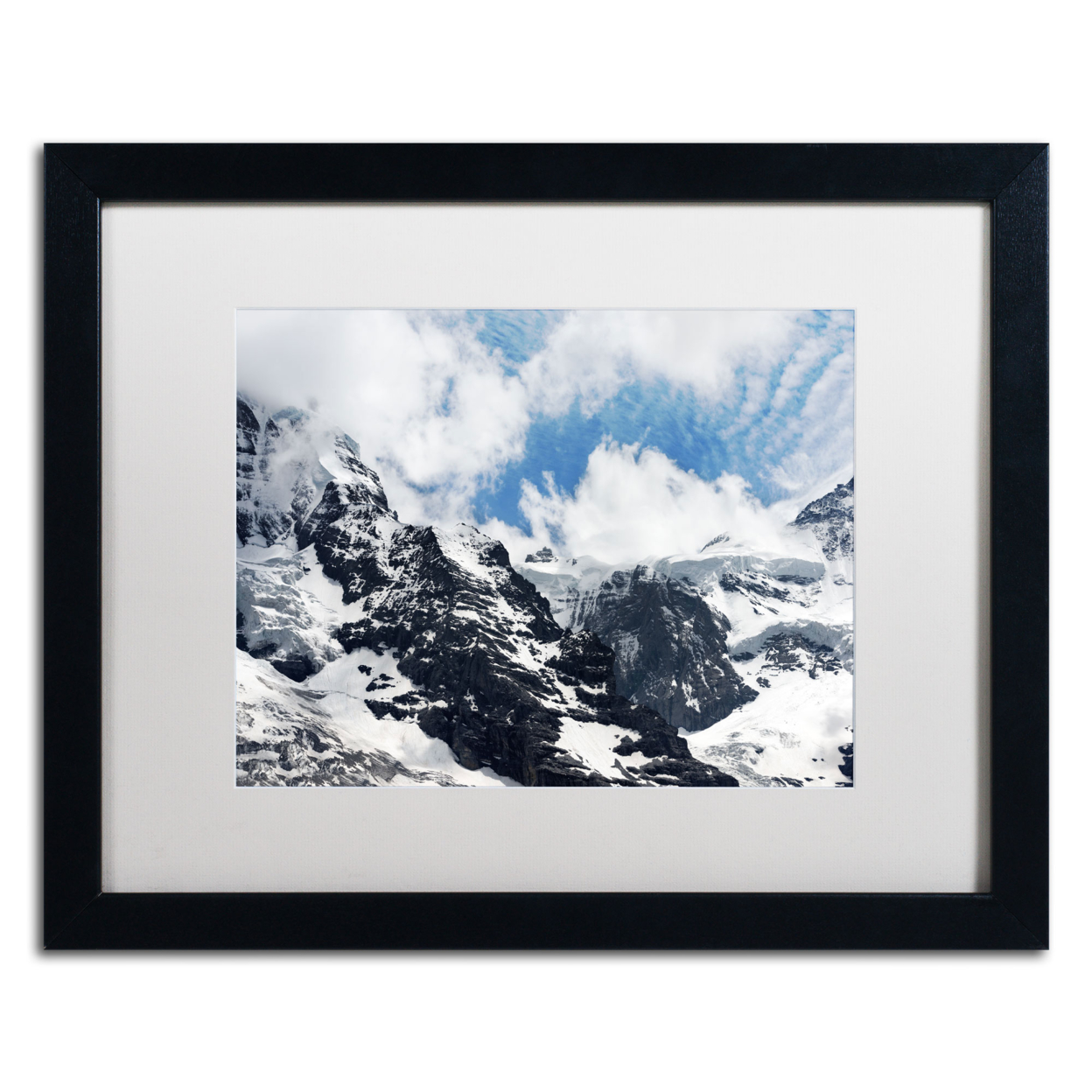 Philippe Sainte-Laudy 'Jungfraujoch Switzerland' Black Wooden Framed Art 18 X 22 Inches