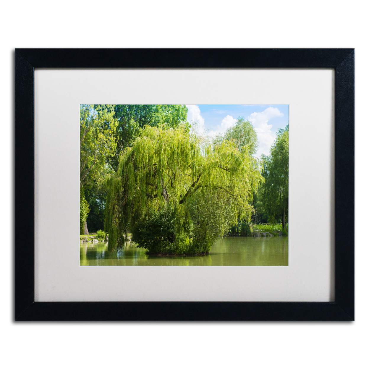 Philippe Sainte-Laudy 'Pond And Paintography' Black Wooden Framed Art 18 X 22 Inches