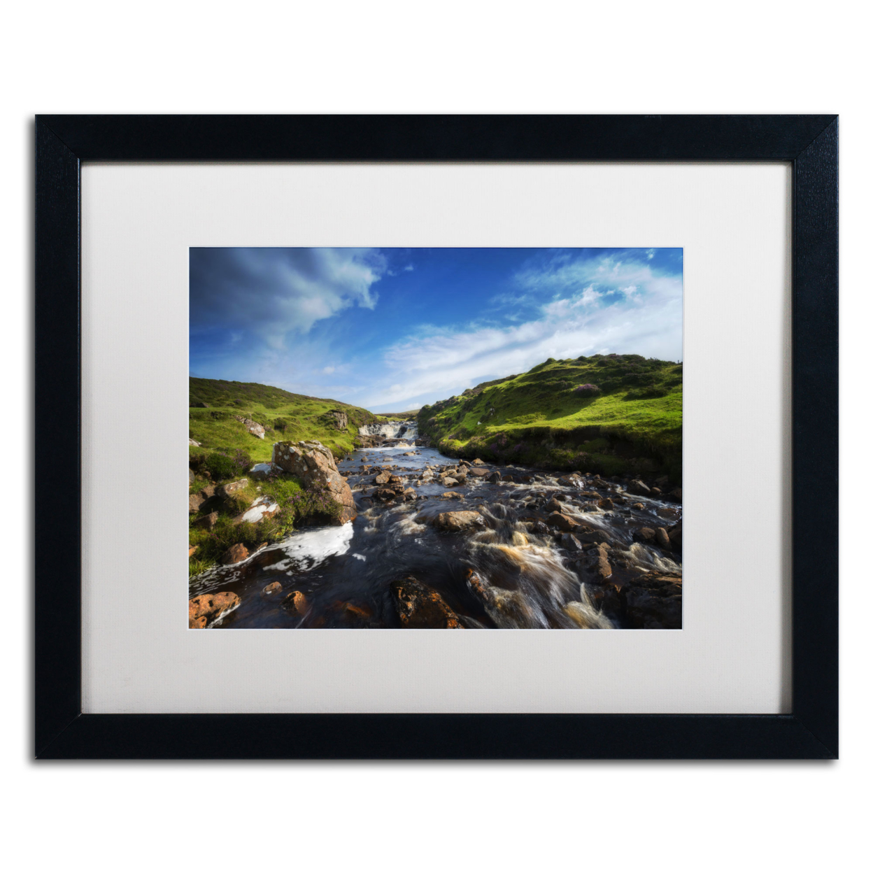 Philippe Sainte-Laudy 'Scottish River' Black Wooden Framed Art 18 X 22 Inches