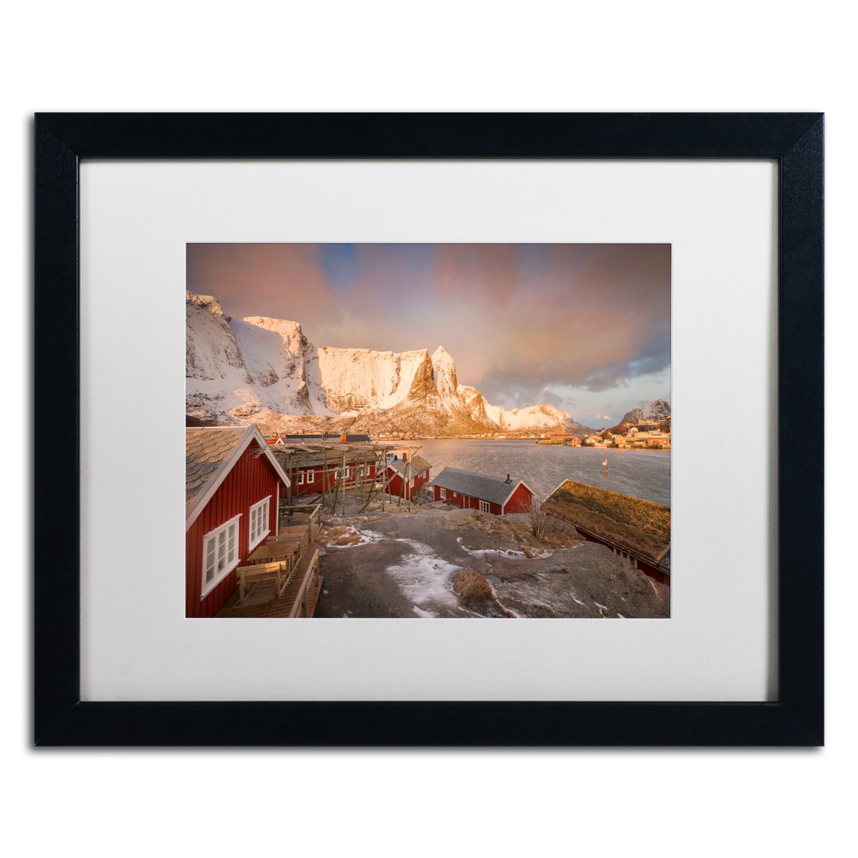 Philippe Sainte-Laudy 'Welcome To Reine' Black Wooden Framed Art 18 X 22 Inches